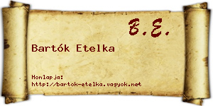Bartók Etelka névjegykártya